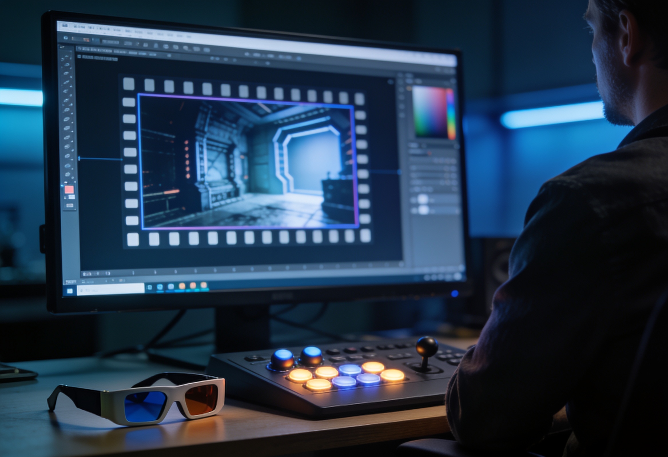 3D film colour-grading suite